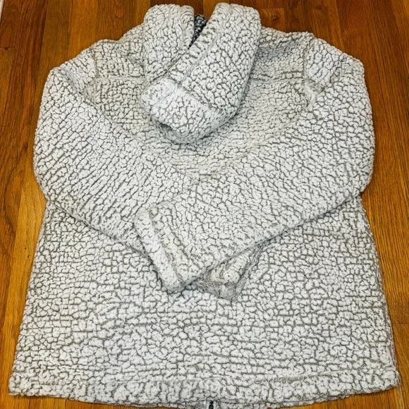 Thread & Supply Sherpa Full Zip Hoodie Jacket – Women’s Large – Ivory / Gray - Picture 5 of 7